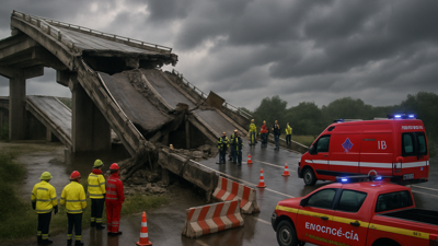 Major A1 Highway Viaduct Collapses in Coimbra Following Mondego River Dike Breach
