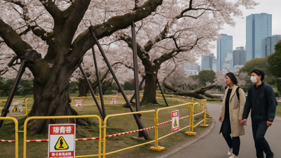 Aging Cherry Trees Collapse in Tokyo Parks, Raising Safety Concerns During Peak Sakura Season