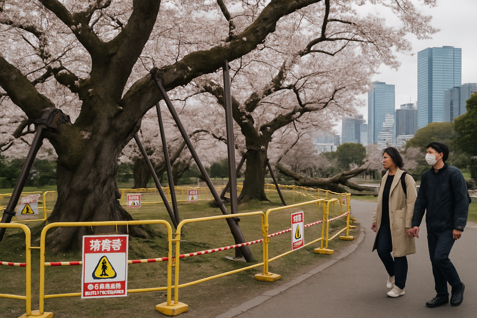 Aging Cherry Trees Collapse in Tokyo Parks, Raising Safety Concerns During Peak Sakura Season