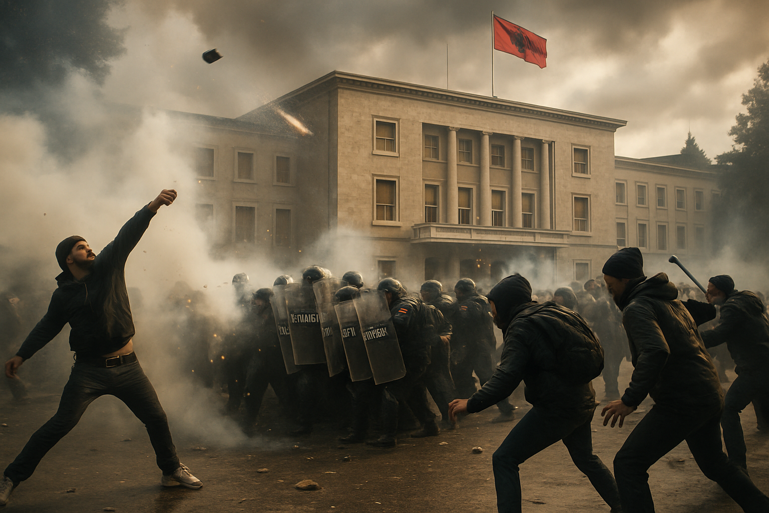 Albania Opposition Protests Escalate to Violent Clashes as Authorities Condemn "Shameful" Attacks on Police
