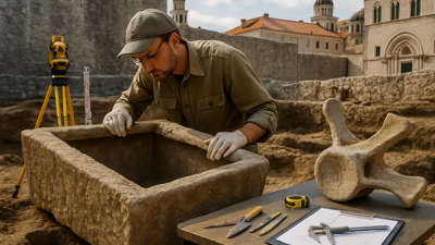 Ancient Sarcophagus Discovered in Dubrovnik While Australia Unearths 21-Million-Year-Old Whale Fossil