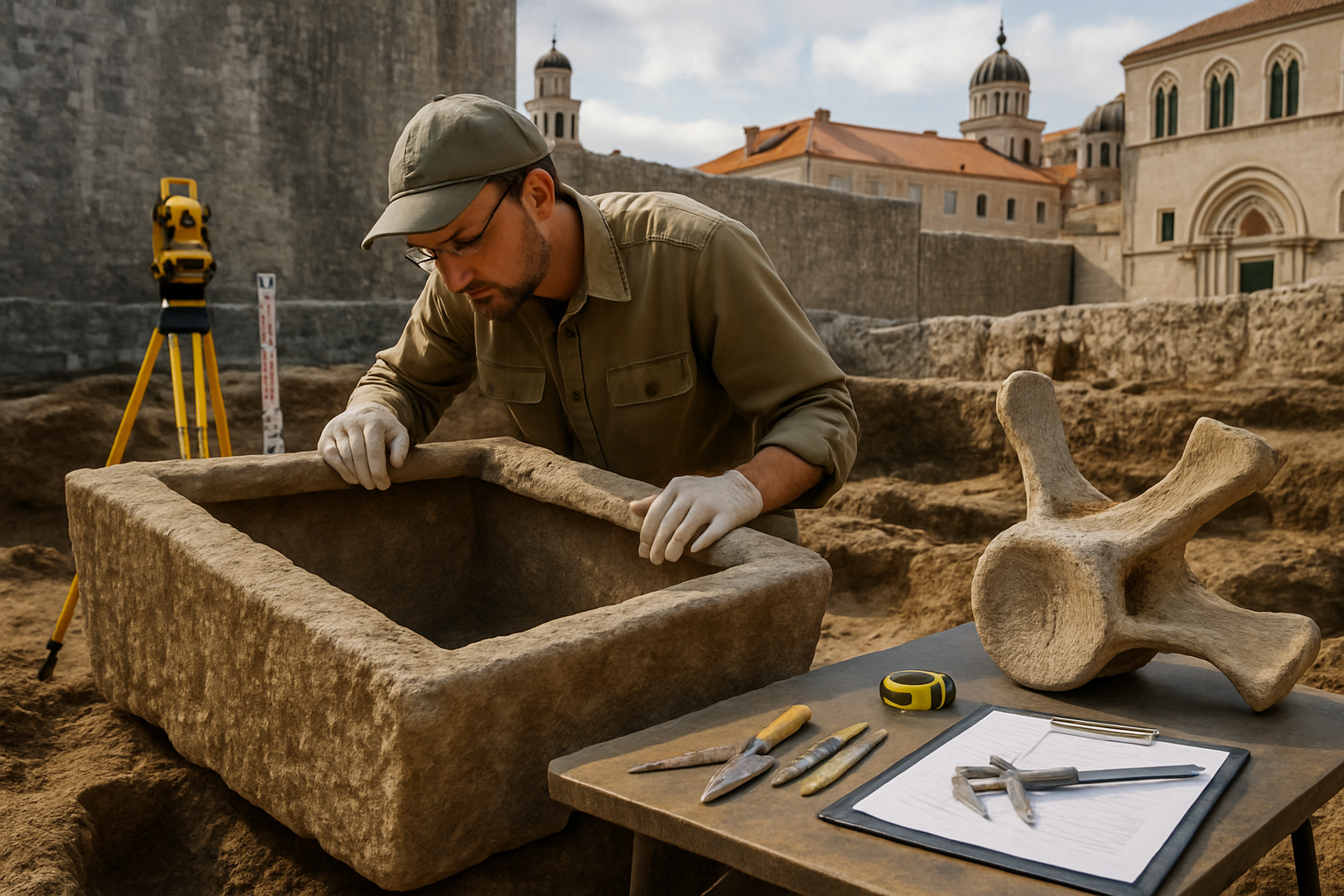 Ancient Sarcophagus Discovered in Dubrovnik While Australia Unearths 21-Million-Year-Old Whale Fossil