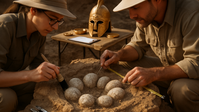 Major Archaeological Breakthroughs: 72-Million-Year-Old Dinosaur Eggs and Recovered Dacian Golden Helmet Mark Continued 2026 Renaissance