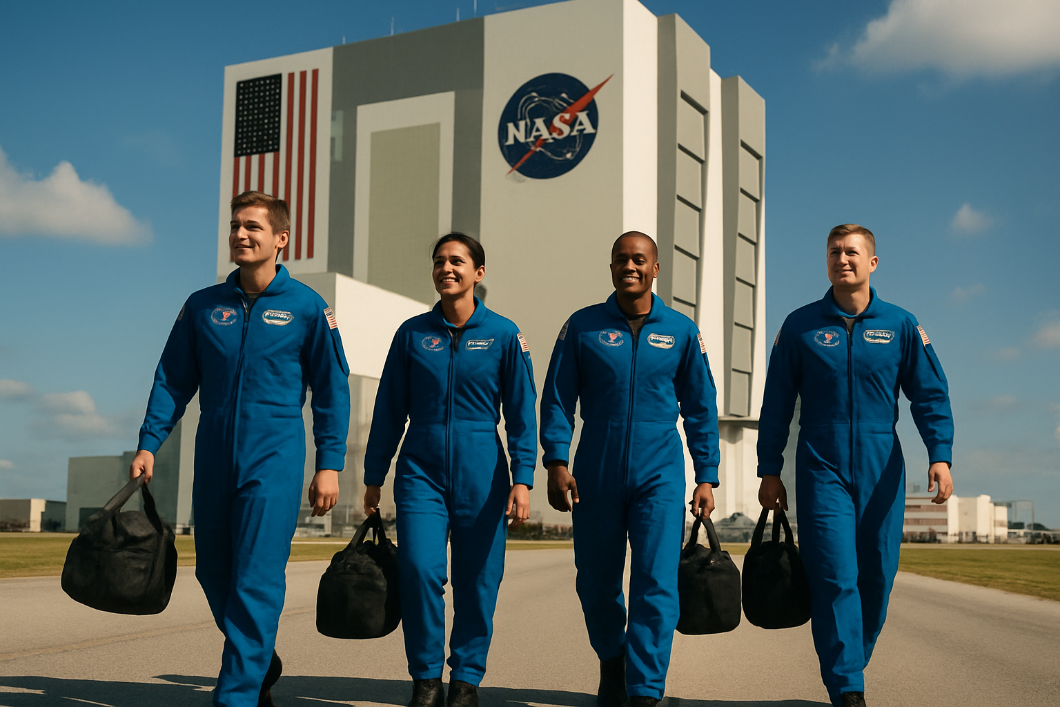 Historic Moment: Artemis II Crew Arrives at Kennedy Space Center for Lunar Mission Preparations