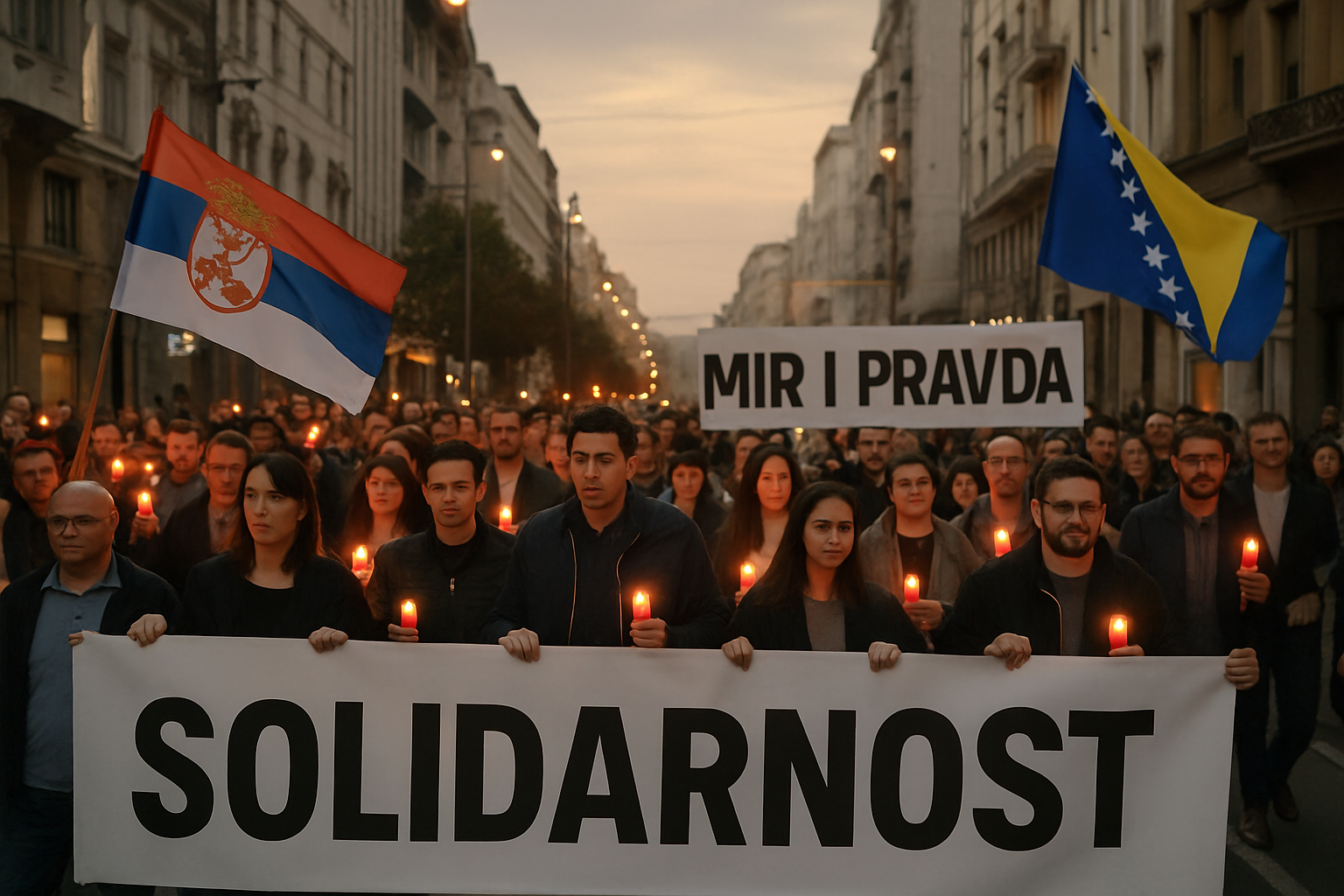 Belgrade Citizens March in Solidarity with Sarajevo Tram Accident Victims