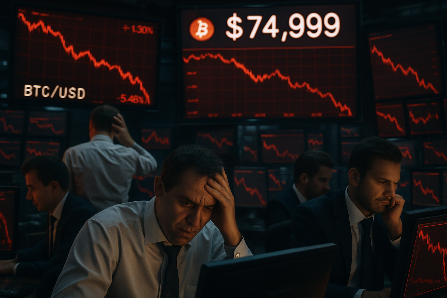 Bitcoin Plunges Below $75,000 as Cryptocurrency Markets Face Regulatory Headwinds and Investor Retreat