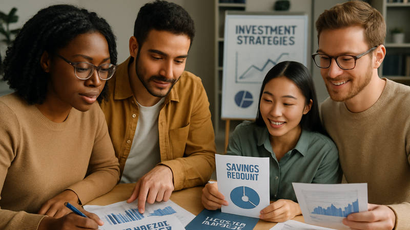 Diverse group learning financial literacy