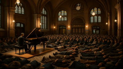 Revolutionary Lie-Down Concert Transforms Bruges Railway Station Into Intimate Musical Haven