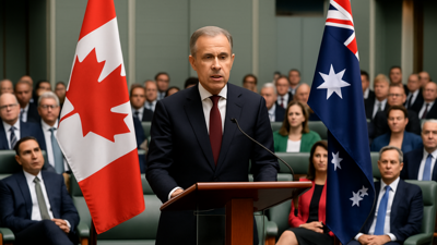 Canadian PM Mark Carney Makes Historic Address to Australian Parliament as Former Bank Governor Backs Iran Strikes