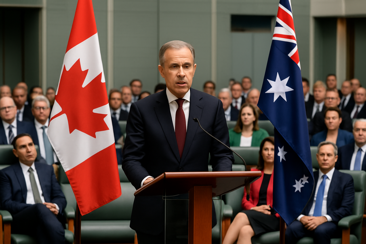 Canadian PM Mark Carney Makes Historic Address to Australian Parliament as Former Bank Governor Backs Iran Strikes