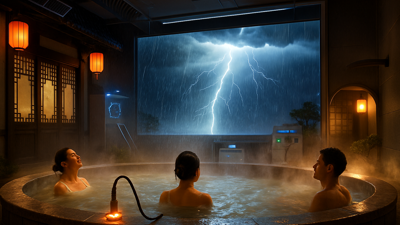 China's Revolutionary "Storm Hot Springs" Transform Wellness with Electric Therapy and Weather Simulation