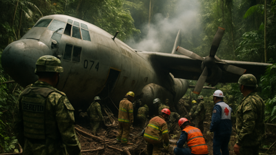 Colombian Air Force Hercules Crashes in Amazon Region, Death Toll Reaches 66 with Dozens Injured