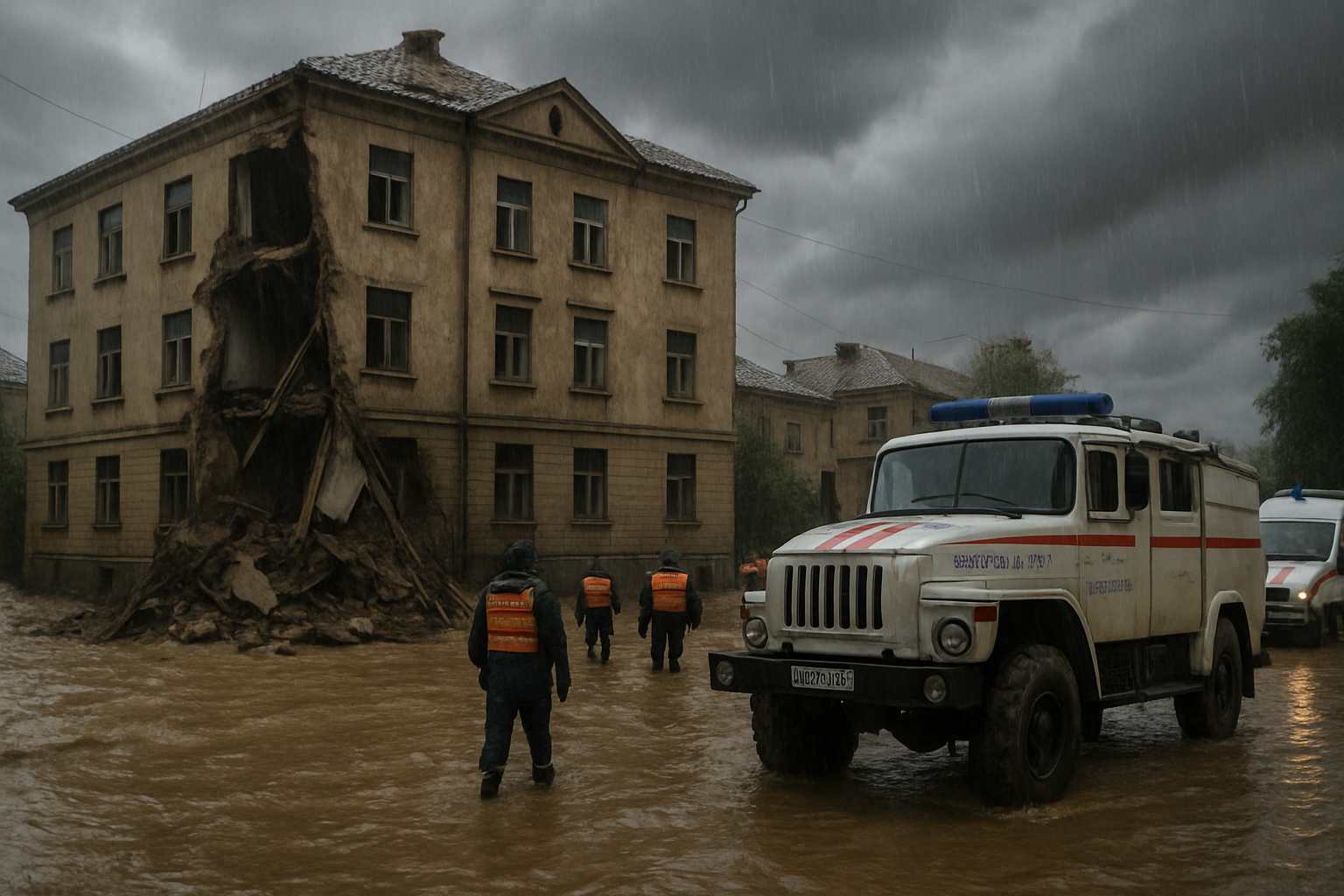 Severe Flooding in Dagestan Triggers Three-Story Building Collapse as Russia Faces Infrastructure Crisis