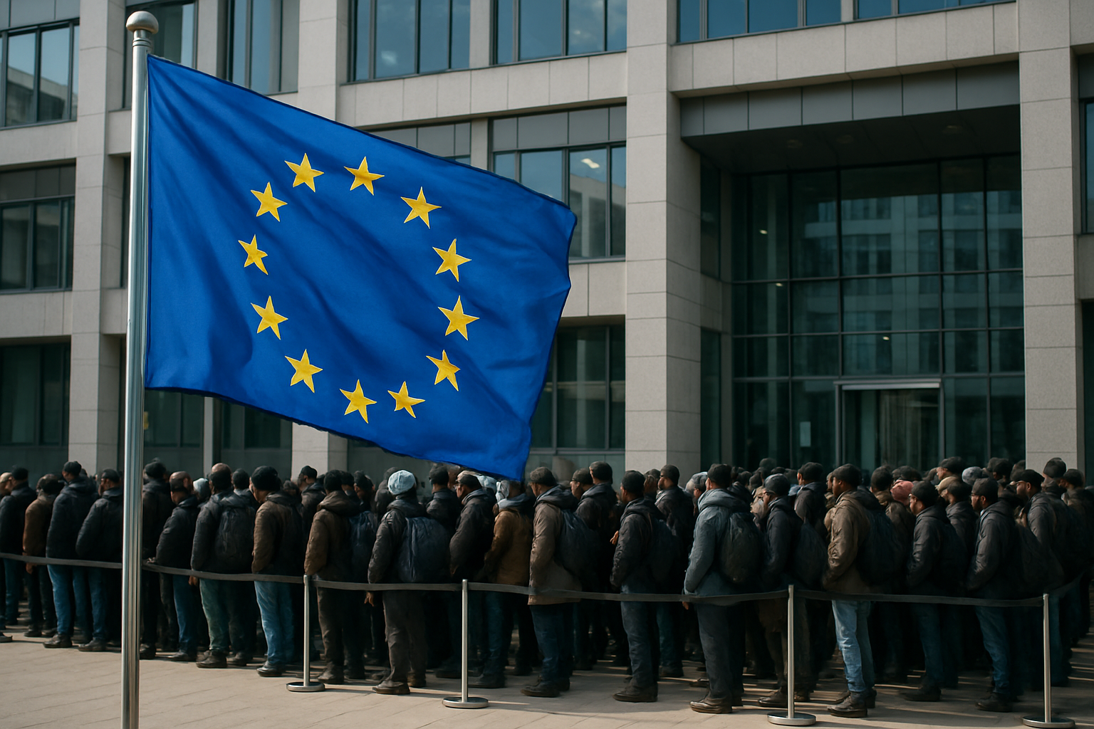 European Immigration Crisis: Thousands Queue for Regularization as Policy Divide Deepens