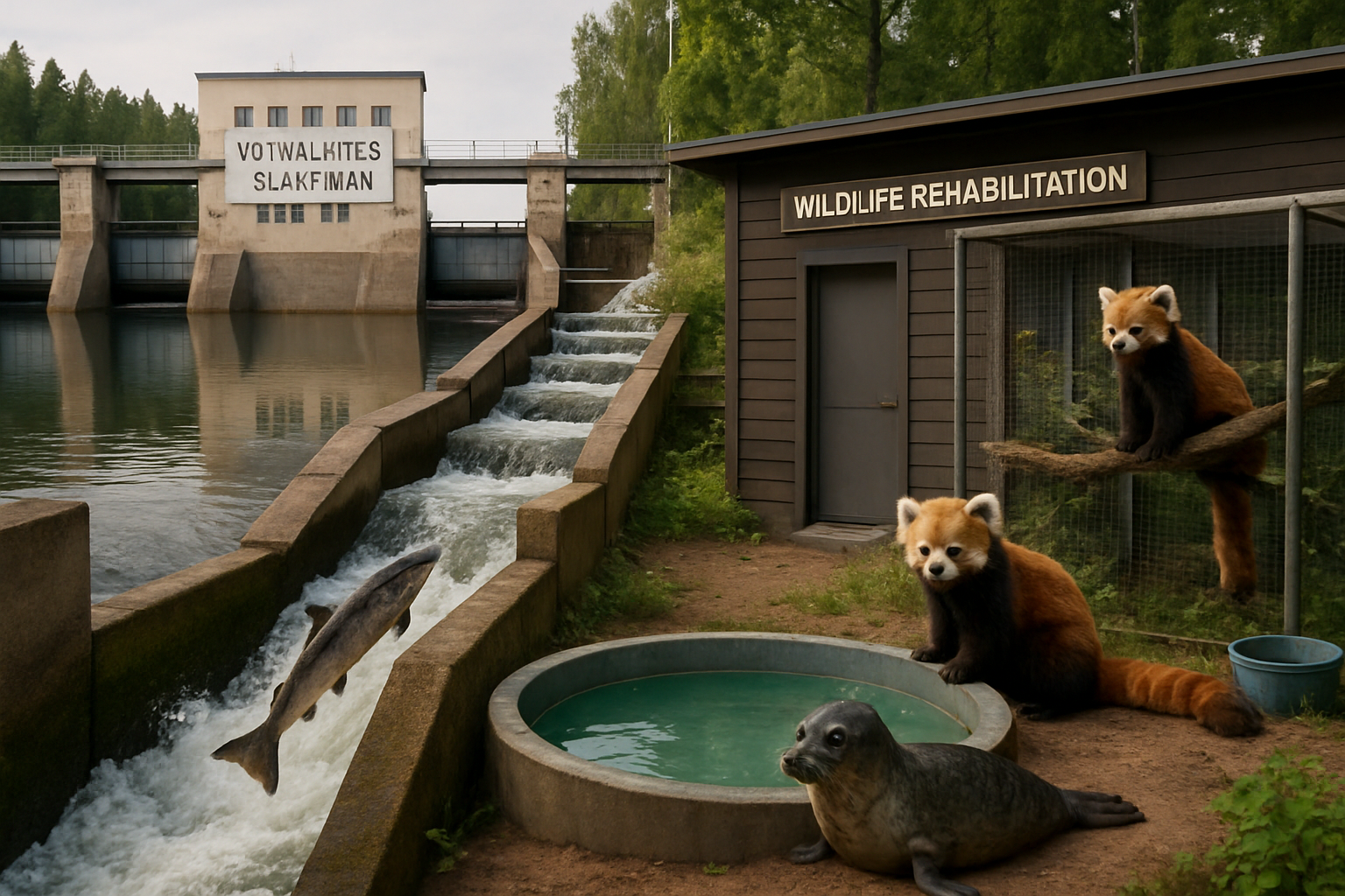 Finland Closes Historic Power Plant for Endangered Fish Migration as Hong Kong Zoo Faces Red Panda Conservation Challenge