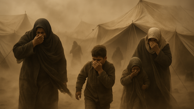 Sandstorms Hit Gaza Displaced Palestinians as Europe Faces Severe Weather Warnings