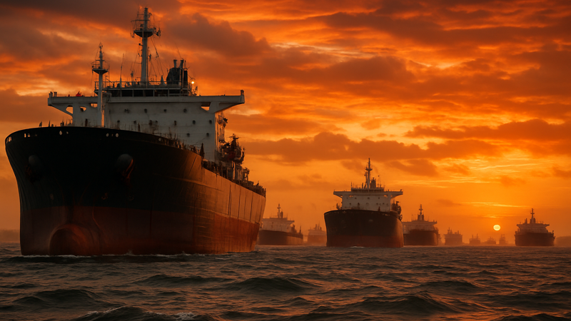 Oil tankers stranded in strategic waterway