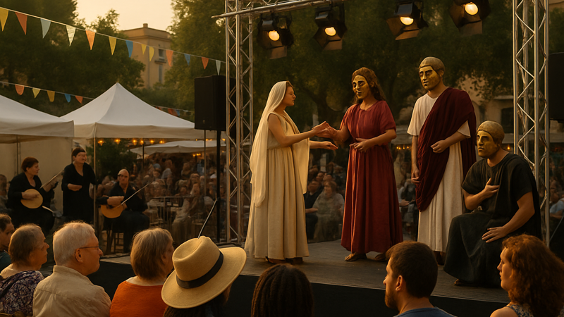 Mediterranean cultural festival scene