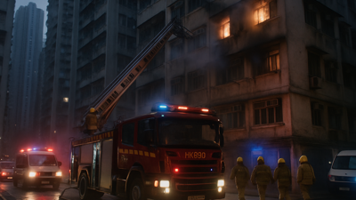 Dramatic Window Escape as Hong Kong Residential Fire Injures Three in North Point