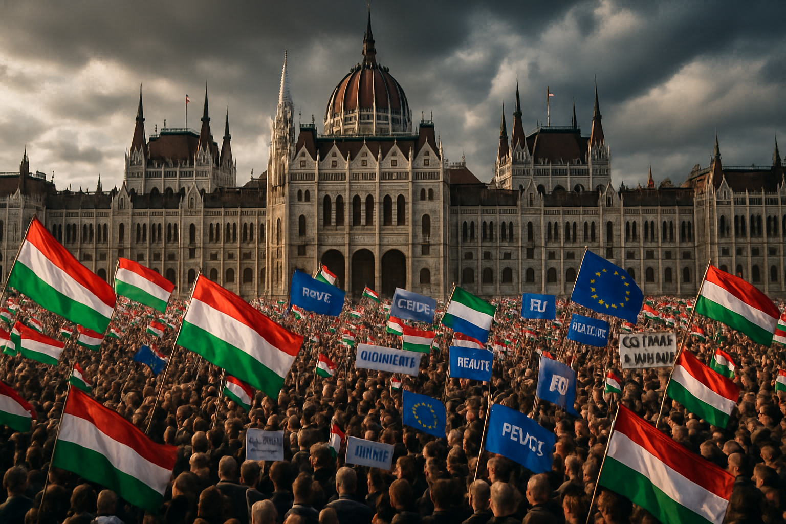 Hungary's Political Crisis Deepens as Massive Demonstrations Rock Budapest Ahead of Critical April Elections