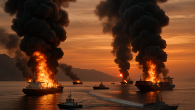 Iran War Escalates with Multiple Gulf Ship Attacks as Strategic Waterways Come Under Fire