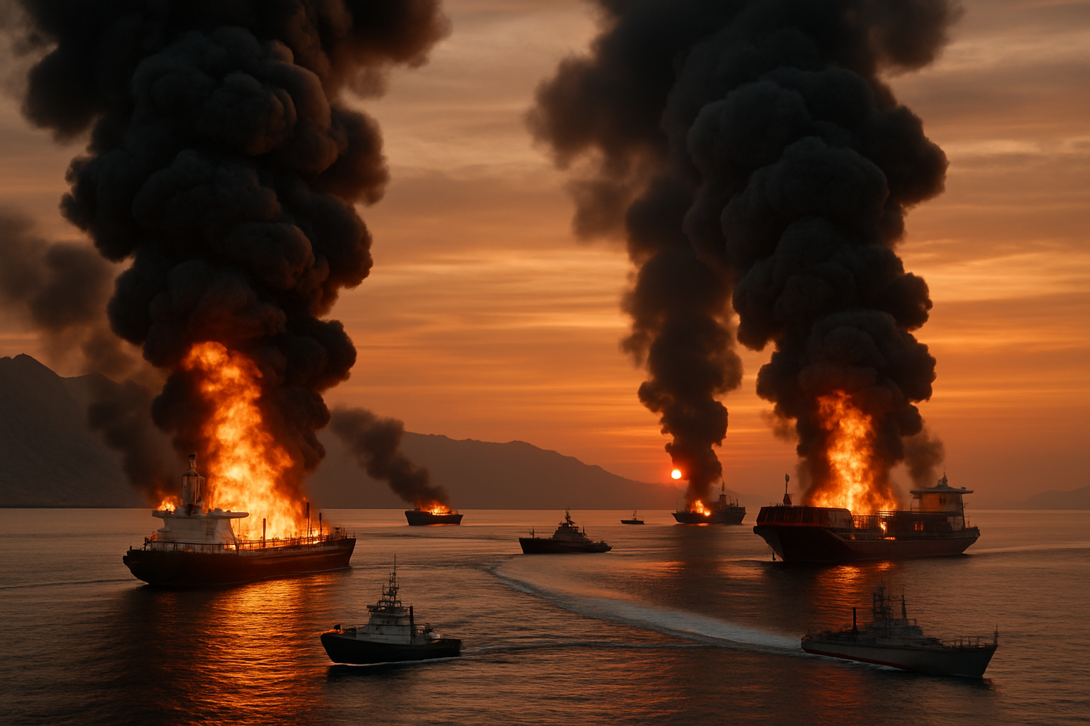 Iran War Escalates with Multiple Gulf Ship Attacks as Strategic Waterways Come Under Fire