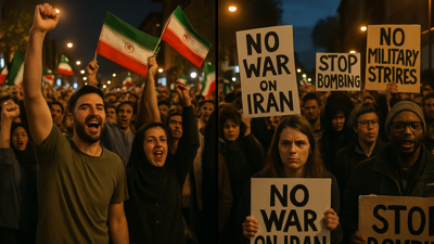 Iranians Celebrate Amid Global Protests as Death Claims Emerge Following Military Strikes