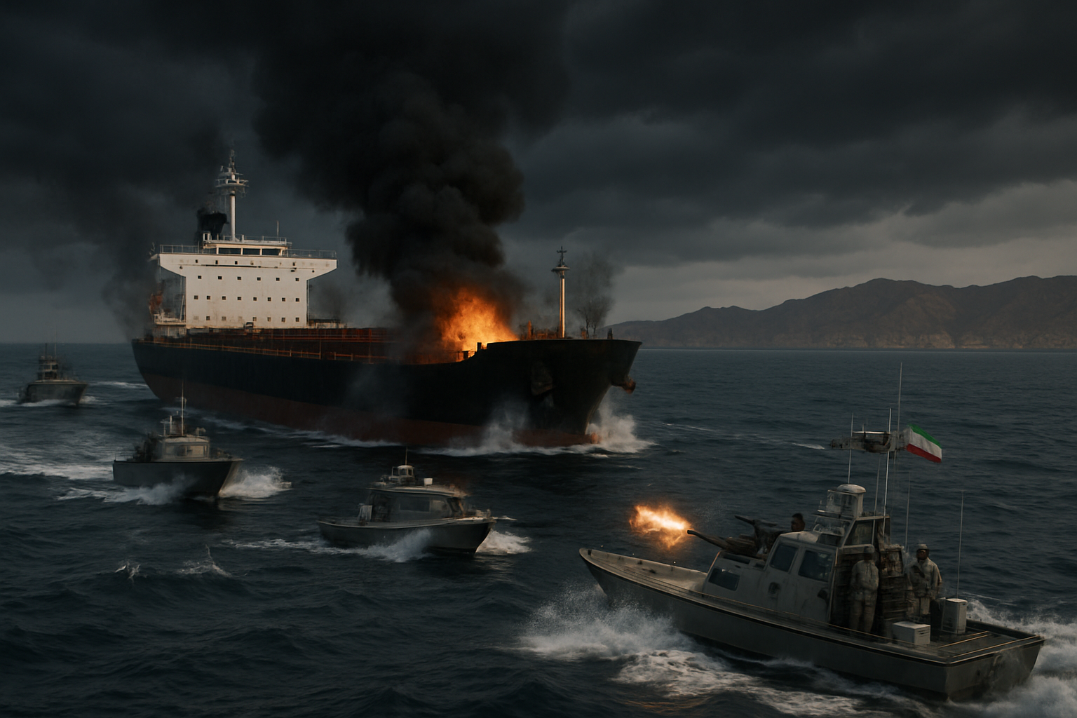 Iranian Naval Forces Open Fire on Cargo Ship in Strategic Strait of Hormuz