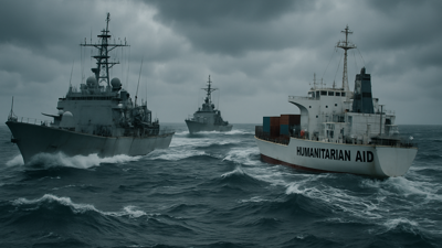 Naval vessels in international waters during maritime interception