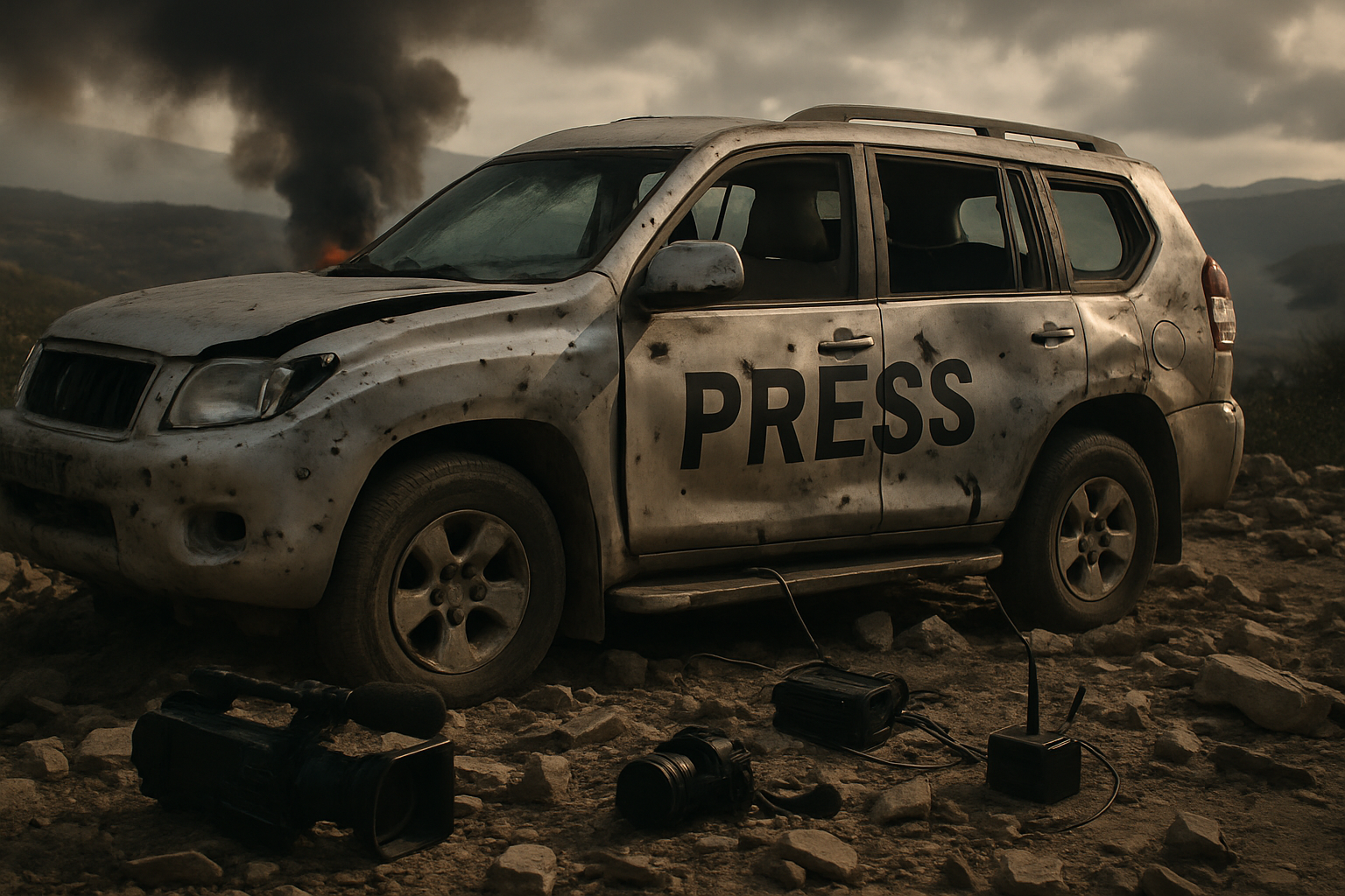 Israeli Airstrike Kills Three Lebanese Journalists in Targeted Strike on Marked Press Vehicle