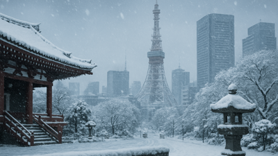 Heavy Snow Blankets Japan: Tokyo Records 3cm as Sea of Japan Coast Hit Hard