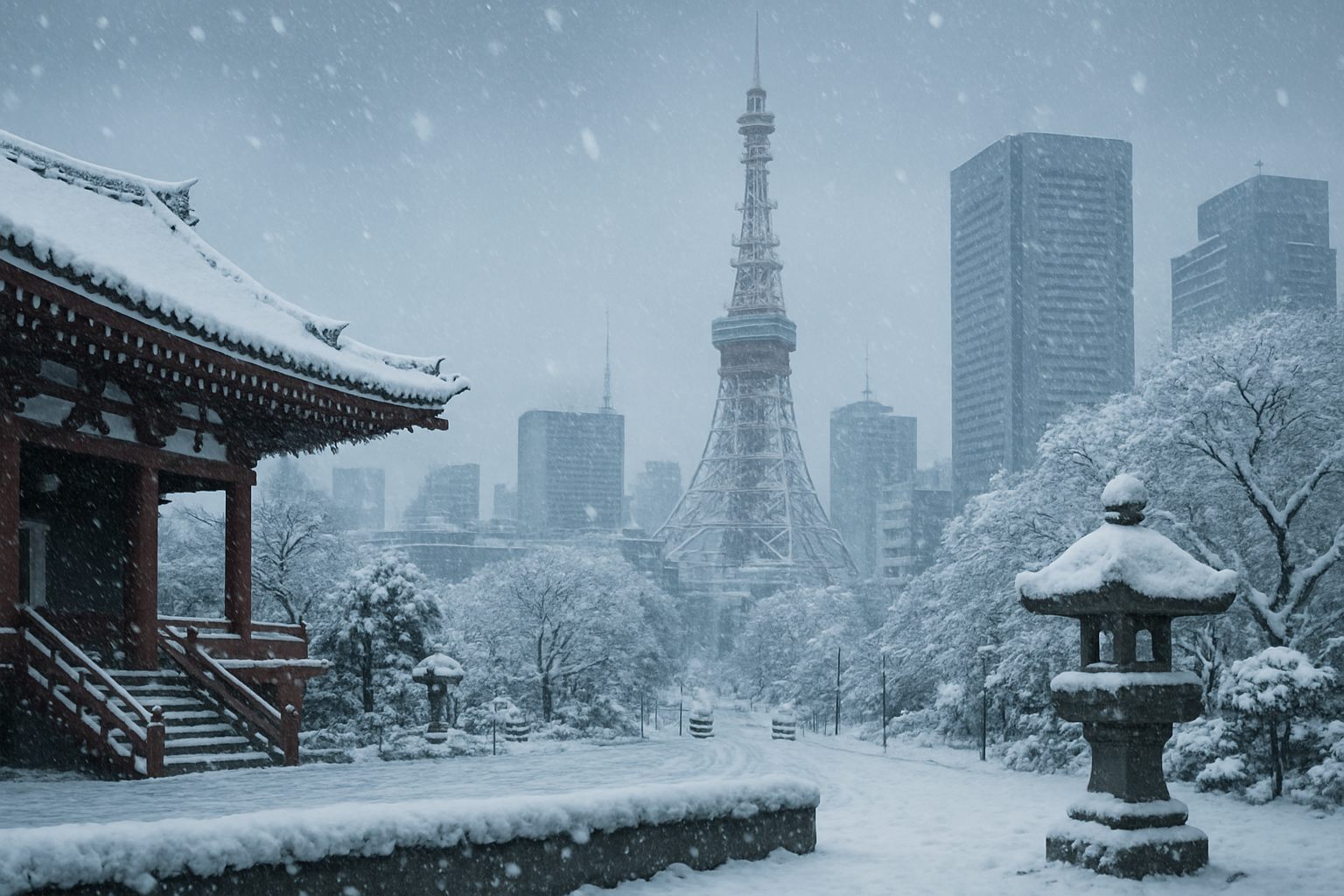 Heavy Snow Blankets Japan: Tokyo Records 3cm as Sea of Japan Coast Hit Hard
