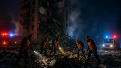 Russian Missile Strike Kills at Least 11 in Kharkiv as Ukraine Faces Massive Overnight Assault