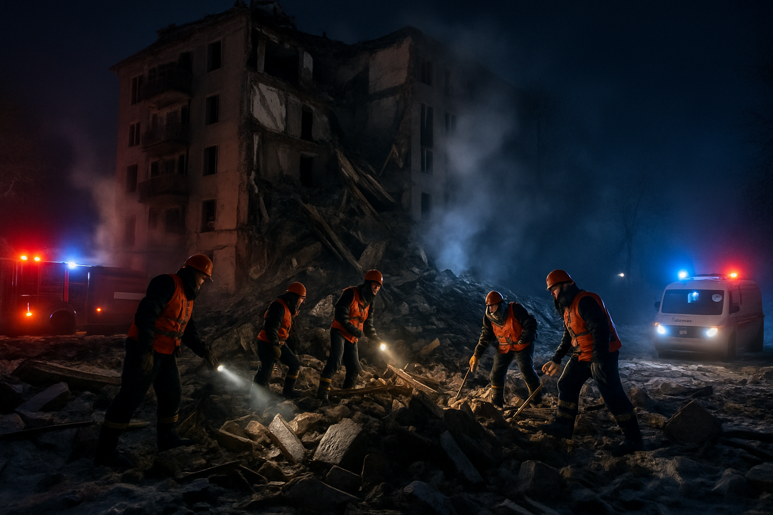 Russian Missile Strike Kills at Least 11 in Kharkiv as Ukraine Faces Massive Overnight Assault