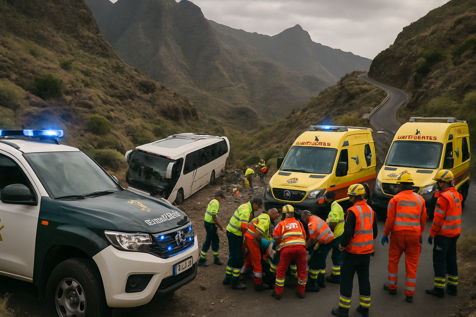 Tragedy on La Gomera: British Tourist Dies as Bus Plunges into Ravine in Canary Islands