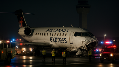 Two Pilots Killed as Air Canada Express Jet Collides with Fire Truck at LaGuardia Airport