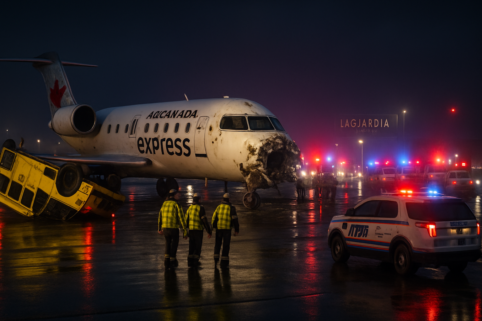 Two Air Canada Pilots Killed in Fatal Collision with Fire Truck at LaGuardia Airport