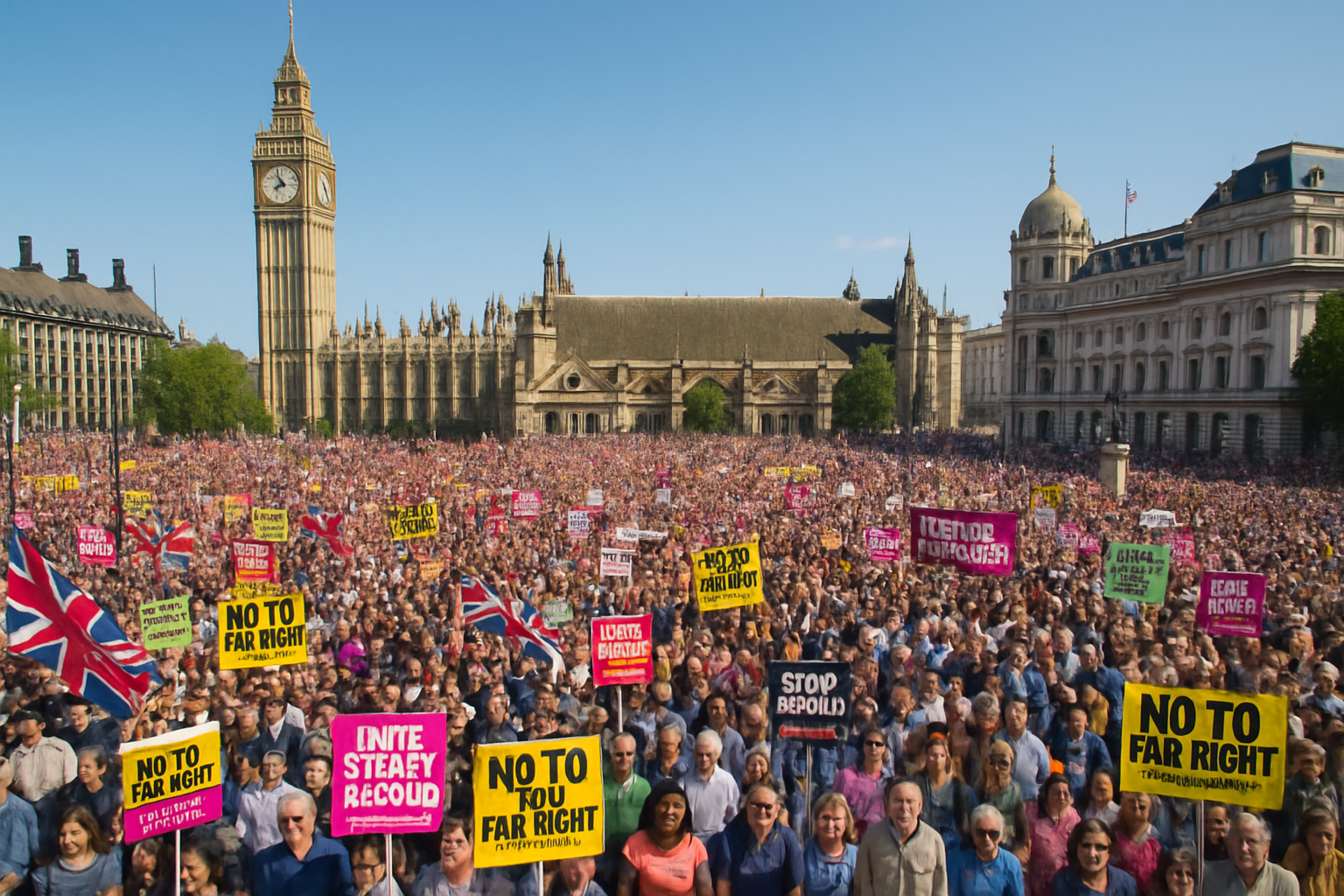 Half a Million March in London Against Far-Right in Biggest Anti-Racism Protest in UK History