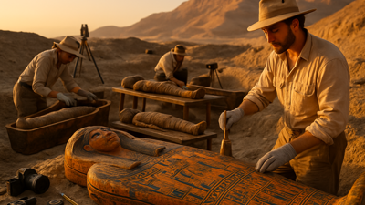 Ancient Egyptian Treasures Unveiled: Major Archaeological Discovery Reveals Painted Coffins and Rare Papyri in Luxor