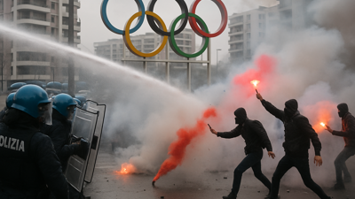 Violent Clashes Erupt as 10,000 Protesters Challenge Olympics in Milan