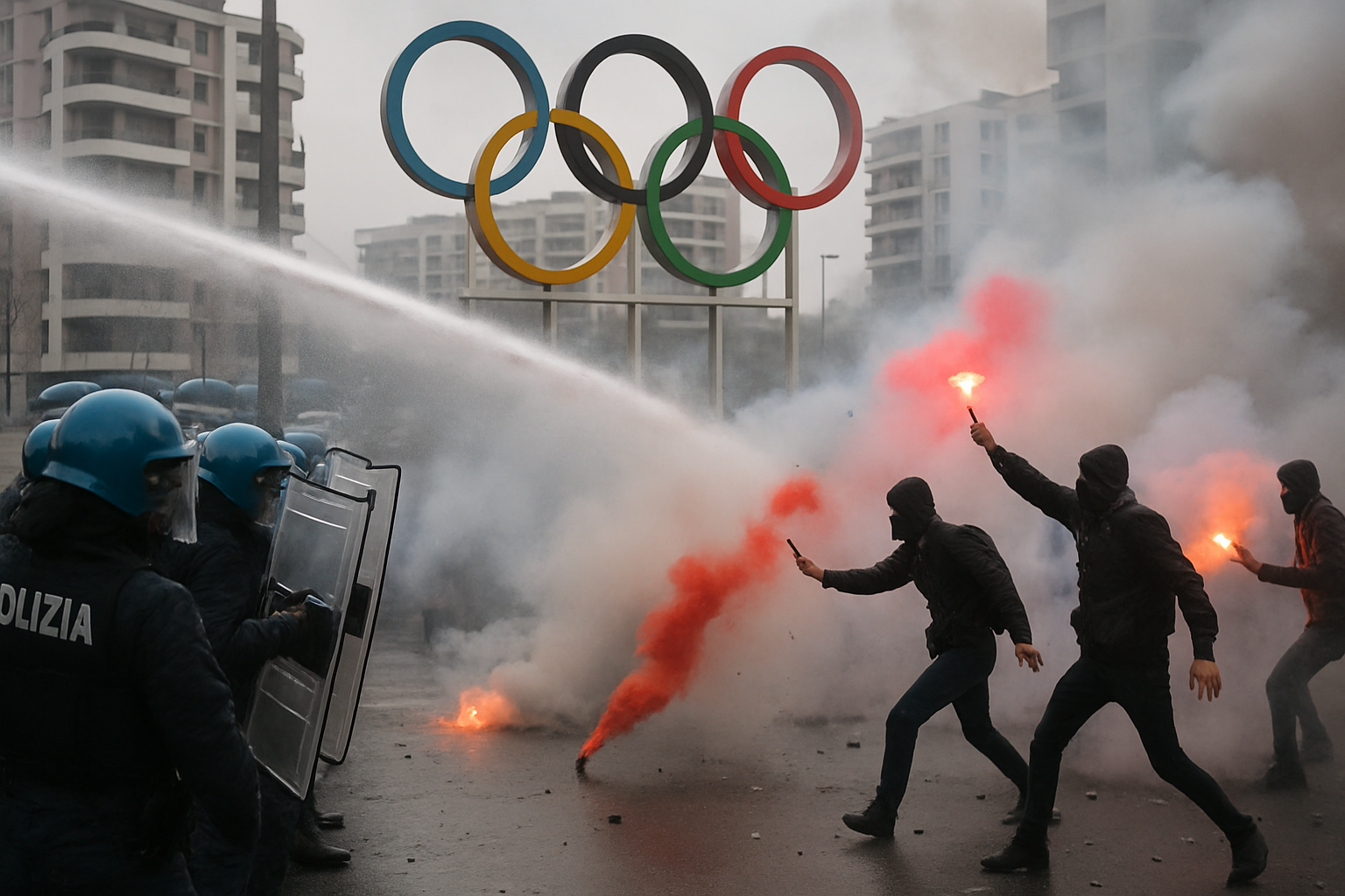 Violent Clashes Erupt as 10,000 Protesters Challenge Olympics in Milan