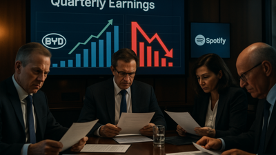 Corporate Giants Deliver Mixed Quarterly Results as BYD Faces EV Headwinds While Spotify Hits Record Performance