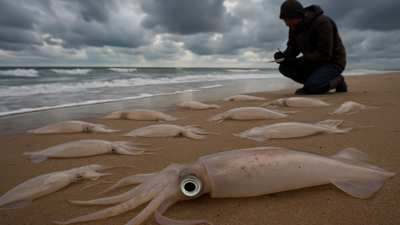 Mass Stranding of European Flying Squids Signals Alarming Marine Environmental Changes in Netherlands
