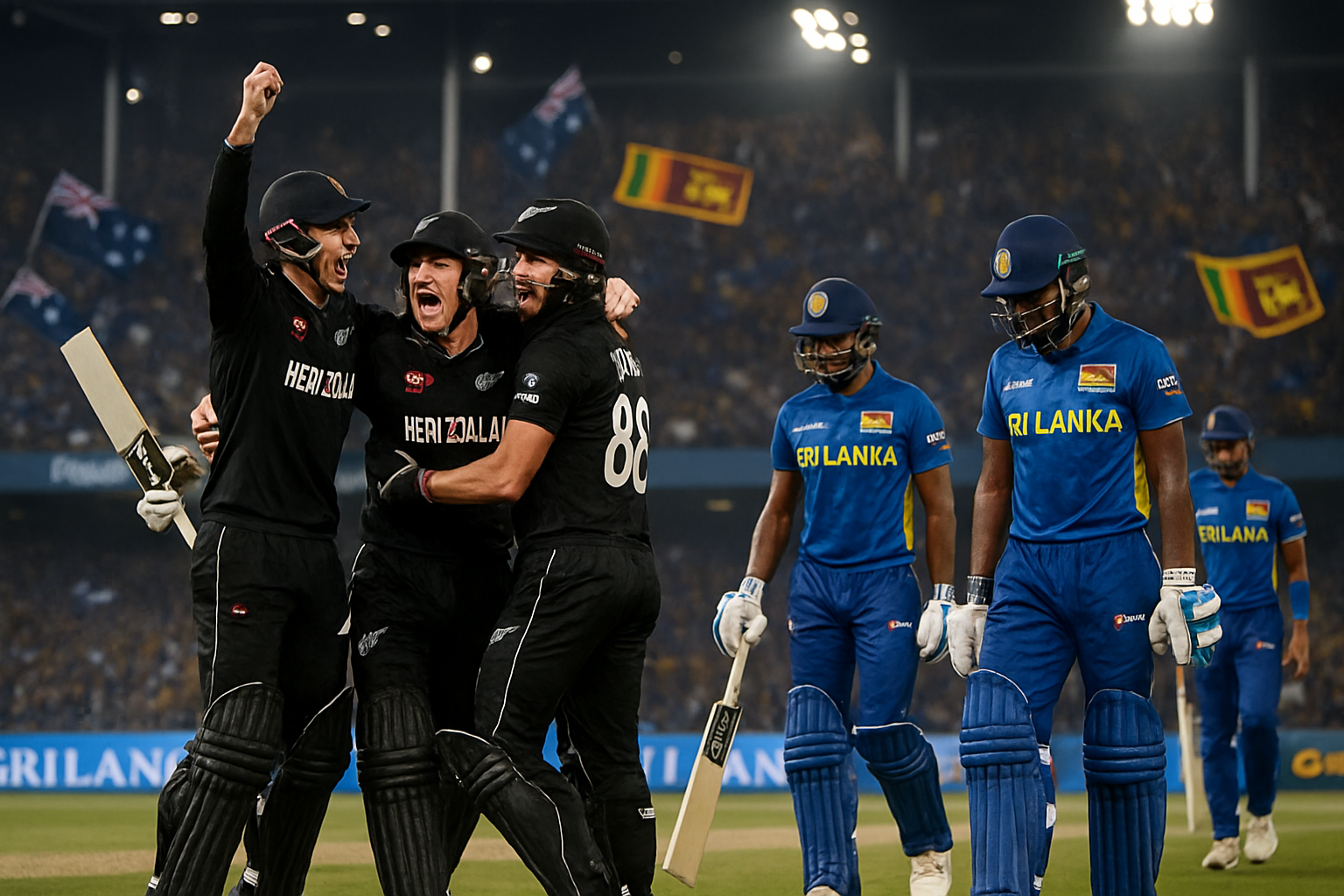 New Zealand Crush Sri Lanka by 61 Runs to End Co-Hosts' T20 World Cup Dreams