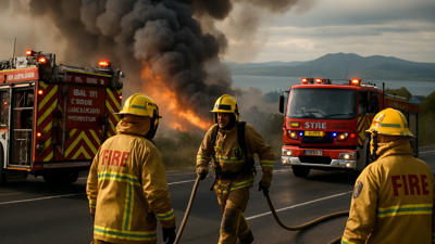Major Fire Incidents Strike New Zealand: School Destroyed in Taupo, Car Explosion Closes Auckland Motorway