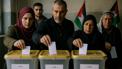 Palestinians participating in historic municipal elections