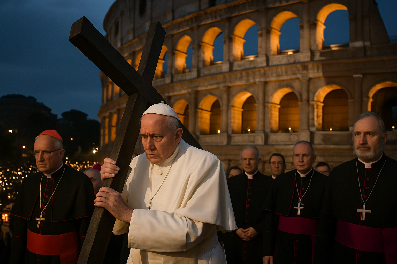 Pope Leo XIV Makes History Carrying Cross Through Full Good Friday Procession at Colosseum