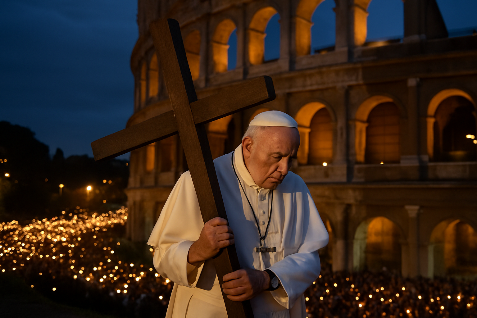 Pope Leo XIV Becomes First Pope in Decades to Personally Carry Cross Through Entire Good Friday Procession