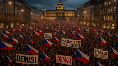 Tens of Thousands Rally in Prague Against Babiš Government as Democracy Crisis Deepens