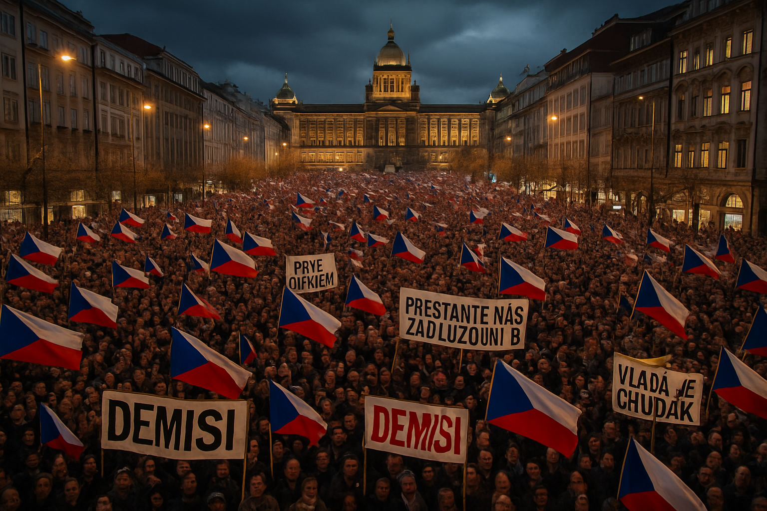 Tens of Thousands Rally in Prague Against Babiš Government as Democracy Crisis Deepens